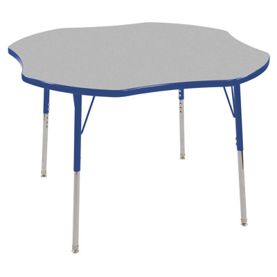 Ecr4Kids 48" Clover Shaped Adjustable Activity Table in Gray - Edge Banding: Yellow, Leg Color: Yellow, Leg Style: Chunky Leg at Sears.com