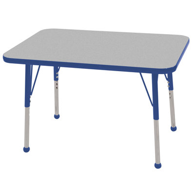 Ecr4Kids 24x36 Rect. Adj Activity Table in Gray -Edge Banding:Blue, Leg Color:Blue, Leg Style:Toddler Leg Standard Nylon Glides at Sears.com