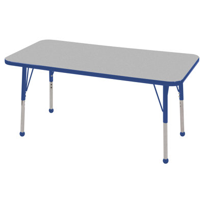 Ecr4Kids 24" x 48" Rectangular Adjustable Activity Table in Gray - Edge Banding: Yellow, Leg Color: Yellow, Leg Style: Chunky Leg at Sears.com