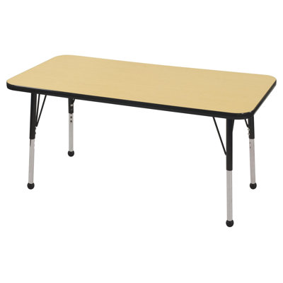 Ecr4Kids 24" x 48" Rectangular Adjustable Activity Table in Maple - Edge Banding: Maple, Leg Color: Yellow, Leg Style: Chunky Leg at Sears.com