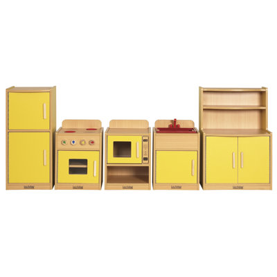 Ecr4Kids Colorful Essentials Five Piece Play Kitchen - Color: Red at Sears.com