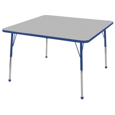 Ecr4Kids 48" Square Adjustable Activity Table in Gray - Edge Banding: Yellow, Leg Color: Yellow, Leg Style: Chunky Leg at Sears.com