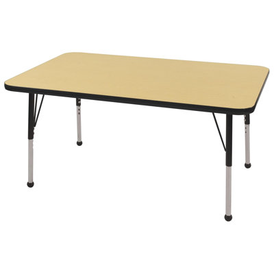 Ecr4Kids 30" x 48" Rectangular Adjustable Activity Table in Maple - Edge Banding: Maple, Leg Color: Yellow, Leg Style: Chunky Leg at Sears.com