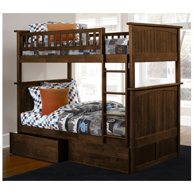 Atlantic Nantucket Bunk Bed with Flat Panel Drawers - Configuration: Full over Full, Finish: Antique Walnut at Sears.com