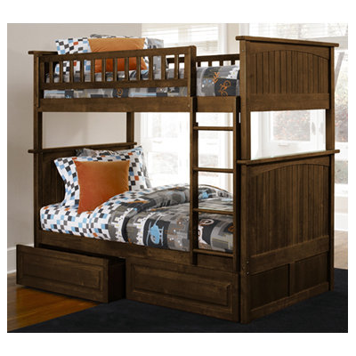 Atlantic Nantucket Bunk Bed with Raised Panel Drawers - Configuration: Full over Full, Finish: Antique Walnut at Sears.com