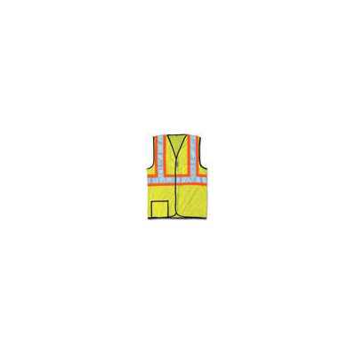 occunomix OccuLux High Visibility Yellow Two-Tone Cool Mesh Vest With 2" Wide Horizontal Stripes And 2" Wide Vertical Shoulder Stripes at Sears.com