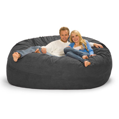 Relax Sacks Giganti Sac Bean Bag Sofa - Fabric: Microsuede, Color: Charcoal at Sears.com