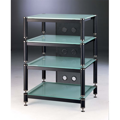 VTI BLG 4-Shelf Amp Stand/Audio Rack - Glass Color: Frosted, Cap Color: Silver, Poles Color: Silver at Sears.com
