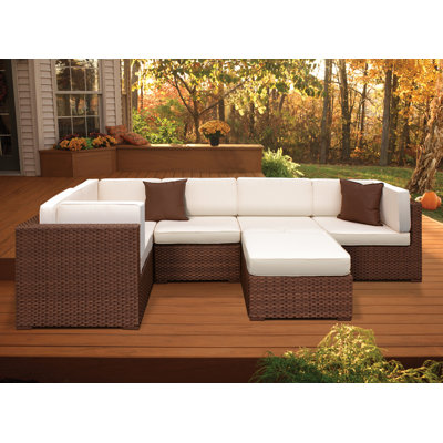 International Home Miami Aventura 6 Piece Deep Seating Group with Cushions - Fabric: Off-White at Sears.com