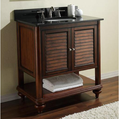 Avanity Tropica 34.8" x 31" Vanity Set with Undermount Sink - Finish: Antique Brown, Vanity Top Choice: Carrera White at Sears.com