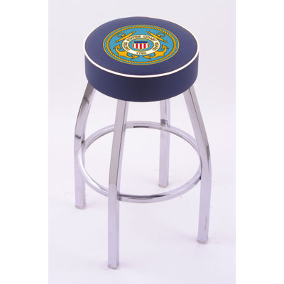 Holland Bar Stool US Military Single Ring Swivel Barstool with Chrome Base  - Size: 25" Height, Team: United States Coast Guard at Sears.com