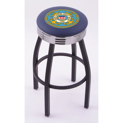 Holland Bar Stool US Military Single Ring swv Barstool w/ Black Base & Solid Weld Chrome Base -Size:30" Height, Team:United States Coast Guard at Sears.com
