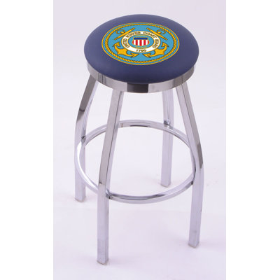Holland Bar Stool US Military Single Chrome Ring Swivel Barstool  - Size: 30" Height, Team: United States Coast Guard at Sears.com