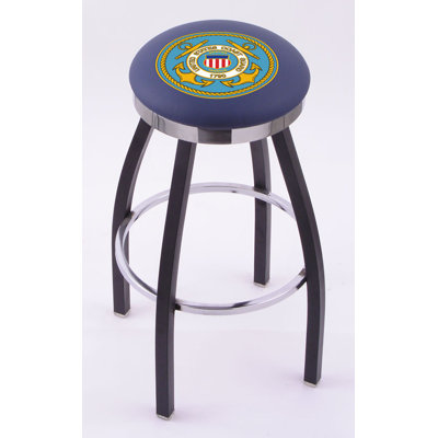 Holland Bar Stool US Military Single Ring Swivel Barstool with Chrome Solid Base - Size: 25" Height, Team: United States Coast Guard at Sears.com
