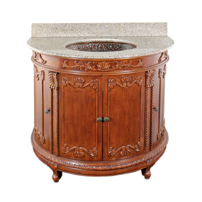 JSG Oceana Semi-Circle Bathroom Vanity Set - Vanity Finish: Oak, Granite Top Installation: Vessel at Sears.com