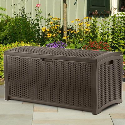 Suncast Resin Wicker 73 Gallon Deck Box at Sears.com