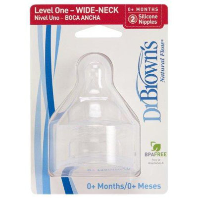 Dr. Brown's Wide Neck Baby Bottle Nipple 2 Pack - Size: Level 1 at Sears.com
