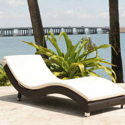 Source Outdoor Wave Chaise Lounge with Cushion - Fabric Color: Sunbrella Glacier at Sears.com