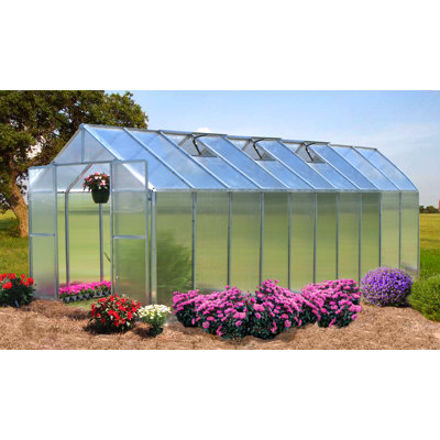 Riverstone Industries Corporation Monticello Premium Polycarbonate Commercial Greenhouse - Frame Finish: Aluminum, Size: 8.0' W x 12.0' L x 7' 6" H at Sears.com