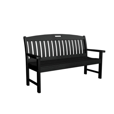 Polywood Nautical Plastic Garden Bench - Finish: Black, Size: 48" at Sears.com