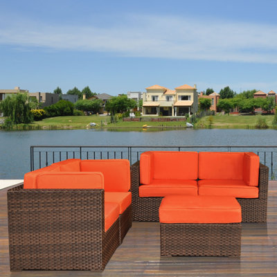 International Home Miami Nice 5 Piece Deep Seating Group with Cushions - Fabric: White (Polyester) at Sears.com