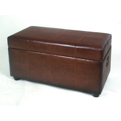 International Caravan Leather Bedroom Storage Ottoman - Color: Brown at Sears.com