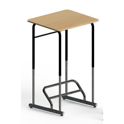Stand2Learn Stand-Biased Height Adjustable Classroom Desk (5th Grade - Higher Ed.) - Frame Finish: Platinum, Desk Finish: Maple at Sears.com