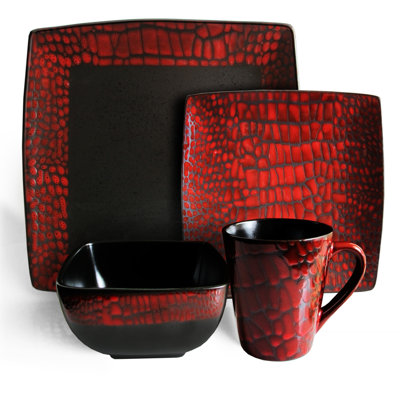 American Atelier Boa 16 Piece Dinnerware Set - Color: Red at Sears.com