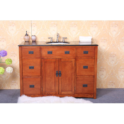 Legion Furniture 48" Single Bathroom Vanity Set in Dark Oak - Vanity Top: Dark Tan Brown Granite at Sears.com