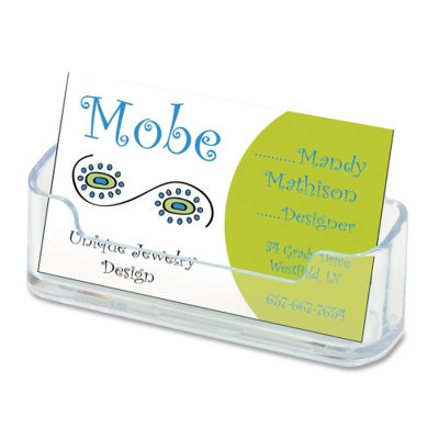 Deflect-O Horizontal Business Card Holder, 3 3/4"w x 1 7/8"h x 1 1/2"d, Clear at Sears.com