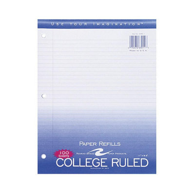 Roaring Spring Filler Paper,College Ruled,11"x8-1/2",3HP,100 Sh/PK,White at Sears.com