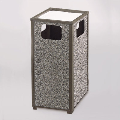 RUBBERMAID COMMERCIAL PRODUCTS Aspen 24 Gal. Sand Top Ash/Trash Receptacle - Color/Finish: Gray/Dove Gray Stone Panels, Weather Urn: Not Included (Set of 2) at Sears.com