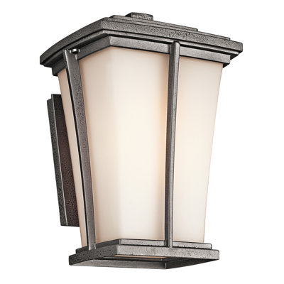 Kichler Brockton  Outdoor Wall Lantern in Anvil Iron - Size / Bulb Type: 9" H x 5.8" W x 4" D / Fluorescent at Sears.com