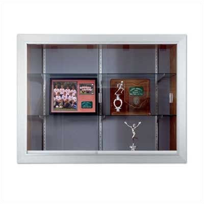 Marsh Series 60 Recessed Sliding Glass Door Trophy Cases -Plas-Cork Back (Without Lighting) -Lighting:No Lighting, Size:4' Hx10' W, Pl at Sears.com