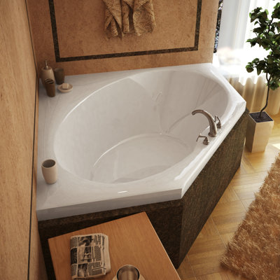 Spa Escapes St. Barts 60x60x23" Corner Soaking Bathtub -Drain / Pump Location:ctr Drain / R Pump, Finish:White, Trim Finish:Polished Chrome  en Sears.com