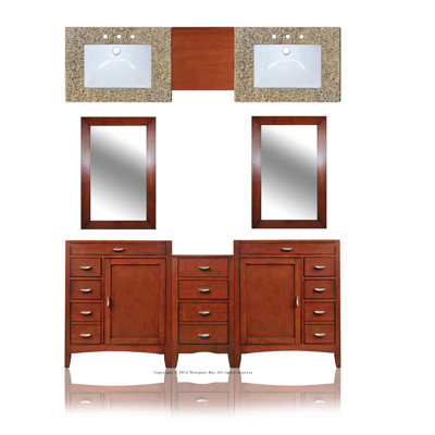 Westport Bay Metropolitan 76" Dbl. Basin Vanity w/ 15" ctr Drawers Unit -Vanity Top Finish:Ocean Green, Basin Finish:White, Basin Shape:Squar at Sears.com