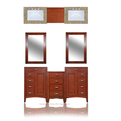 Westport Bay Metropolitan 64" Dbl. Basin Vanity w/ 15" ctr Drawers Unit -Vanity Top Finish:Tiger Yellow, Basin Finish:White, Basin Shape:Oval at Sears.com