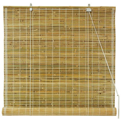 Oriental Furniture Burnt Bamboo Roll Up Blinds in Natural - Width: 36 at Sears.com