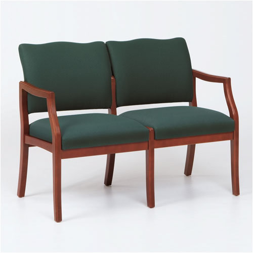 Lesro Franklin Two Seats - Arms: Center Arm Not Included, Finish: Medium, Material: Renaissance Chalk Vinyl at Sears.com