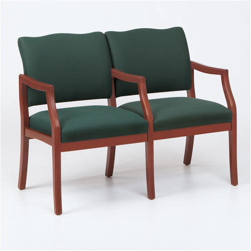 Lesro Franklin Two Seats - Arms: Center Arm Included, Finish: Black, Material: Renaissance Chalk Vinyl at Sears.com
