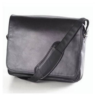 Clava Leather Quinley Laptop Messenger Bag Sling - Color: Black at Sears.com
