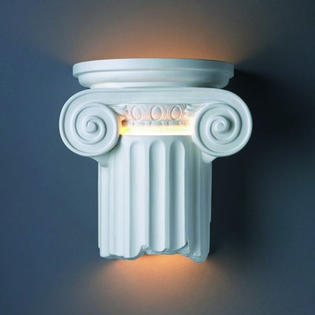 Justice Design Group Ambiance Open Bottom Ionic Column Outdoor Wall Sconce - Finish: White Crackle Justice Design Group Ambiance Open Bottom Ionic Column Outdoor Wall Sconce - Finish: White Crackle