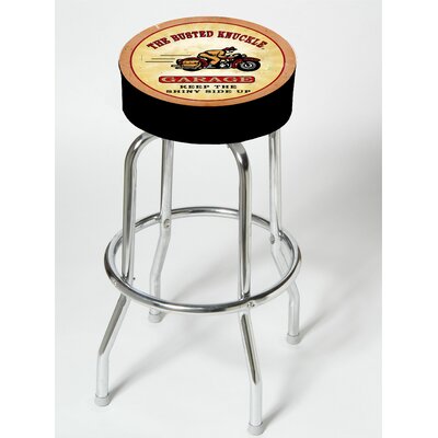 Busted Knuckle Garage 25" Swivel Bar Stool with Cushion