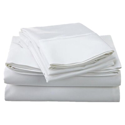1000 Thread Count Egyptian Cotton Solid Sheet Set - Color: White, Size: King
