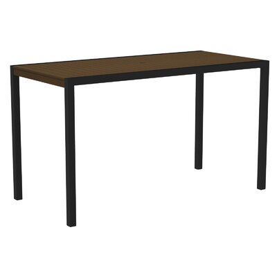 Mod Bar Table - Frame Finish: Textured Black  Top Color: Teak