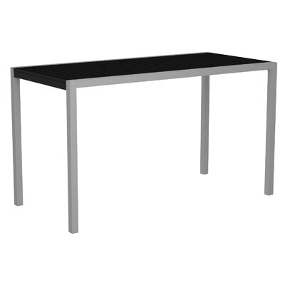 Mod Bar Table - Frame Finish: Textured Silver  Top Color: Black