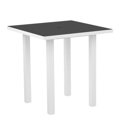 Euro Counter Table - Top Finish: Slate Grey  Frame Finish: Textured White