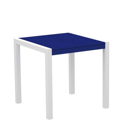 Mod Dining Table - Table Top Color: Pacific Blue  Frame Finish: Textured White  Size: 29"H x 35.18" W x 35.18" D