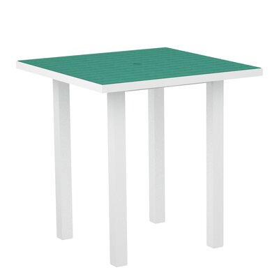 Euro Counter Table - Frame Finish: Textured White  Top Finish: Aruba