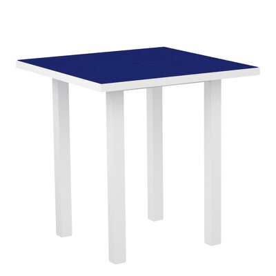 Euro Counter Table - Frame Finish: Textured White  Top Finish: Pacific Blue